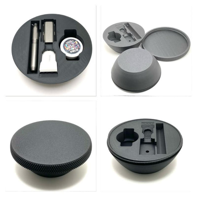 TRC - Unbreakable 3 Piece Travel Bowl and Razor Storage Kit - Black