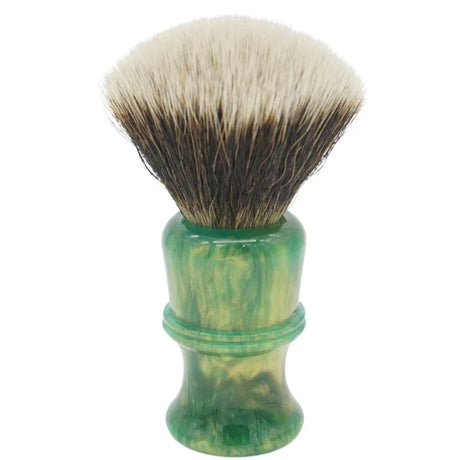 AP Shave Co. - 24mm G5C - Synthetic Shaving Brush - Golden Emerald Green Handle