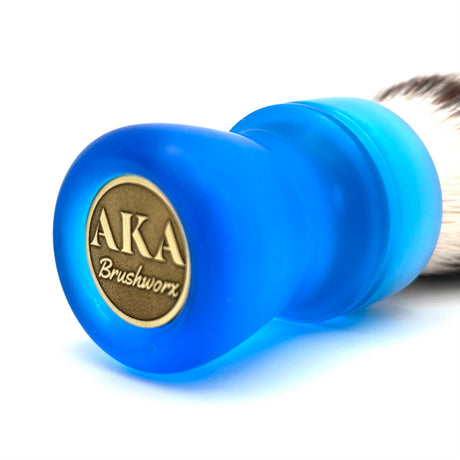 AKA Brushworx - Blue Matte - 26 mm Synthetic AK4 Fan Knot - Resin Handle Shaving Brush