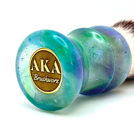 AKA Brushworx - Northern Glow - 26 mm Synthetic AK4 Fan Knot - Resin Handle Shaving Brush