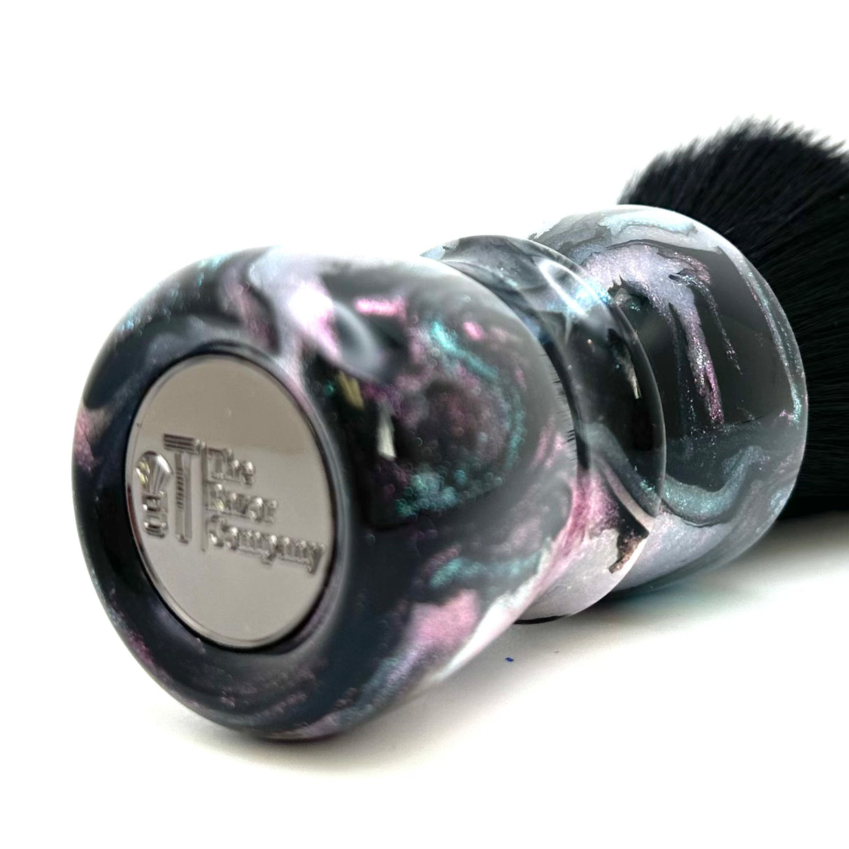 TRC - Abalone Glitter #1 - Synthetic Black Cashmere FAN Knot - 26mm Resin Handle