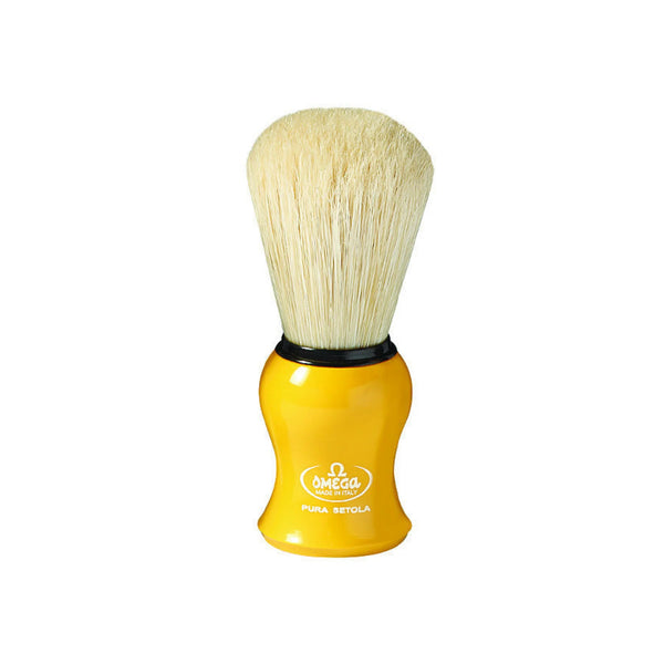 Omega Pure Bristle Shaving Brush Yellow 10065Y The Razor Company