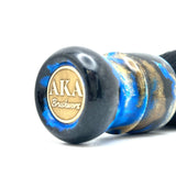 AKA Brushworx - River of Gold - 26mm Synthetic Black Silk Fan Knot - Resin Handle