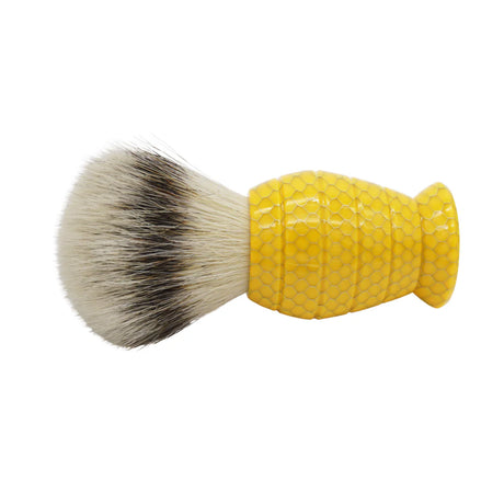 AP Shave Co. - 25 mm Mühle STF Xlarge Dense++ 37% Plant Fiber - Honey Hive Yellow Handle - Shaving Brush