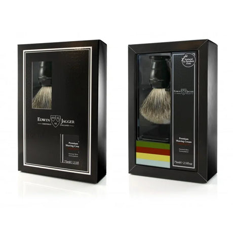 Edwin Jagger - Imitation Ivory Shaving Brush And Cream Gift Set Sandalwood - 75ml