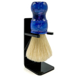 Parker - Deluxe Iridescent Blue Handle Boar Shaving Brush & Stand