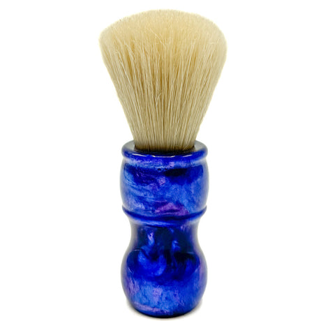 Parker - Deluxe Iridescent Blue Handle Boar Shaving Brush & Stand