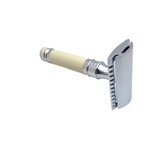 Pre-Owned - Edwin Jagger Rubber Coated Imitation Ivory Short Handle Double Edge Safety Razor