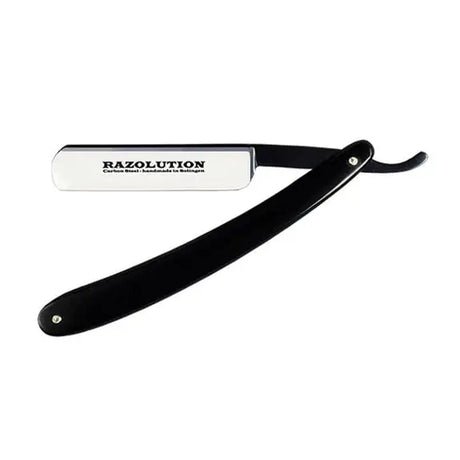 Razolution - 5/8" Carbon Steel Straight Razor - Black Celluloid Scales