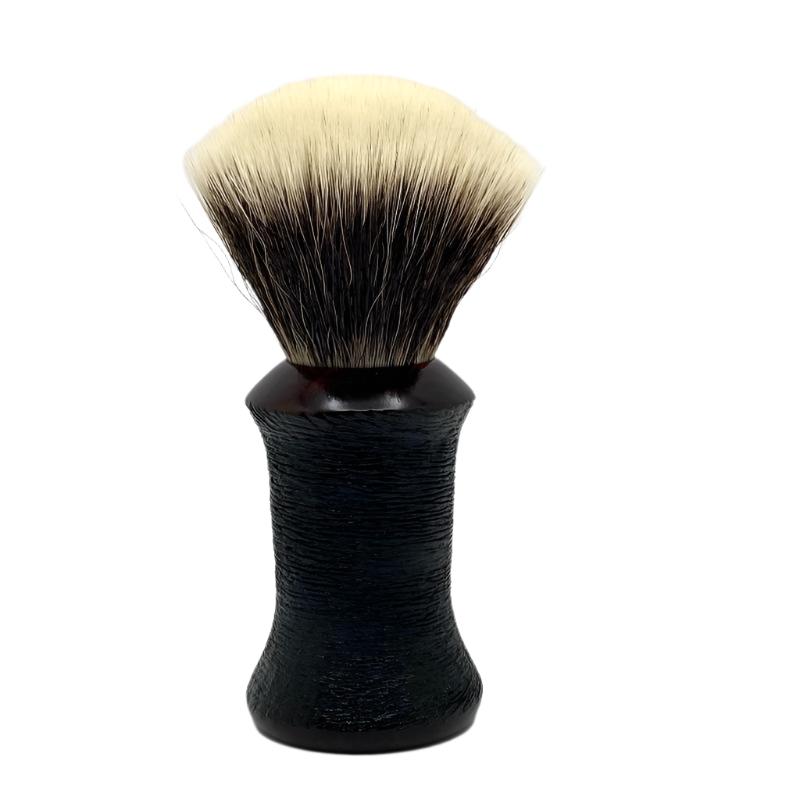 Ritual Shaving - Black & Brown Maple w/ Scratch Rustication - 26mm Synthetic G5C Knot