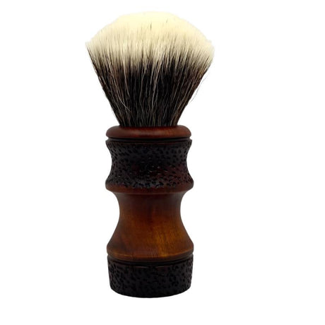 Ritual Shaving - Brown Olive Wood w/ SPEC Rustication - 26mm Synthetic G5C Knot