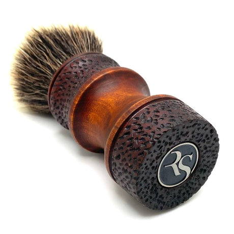 Ritual Shaving - Brown Olive Wood w/ SPEC Rustication - 26mm Synthetic G5C Knot