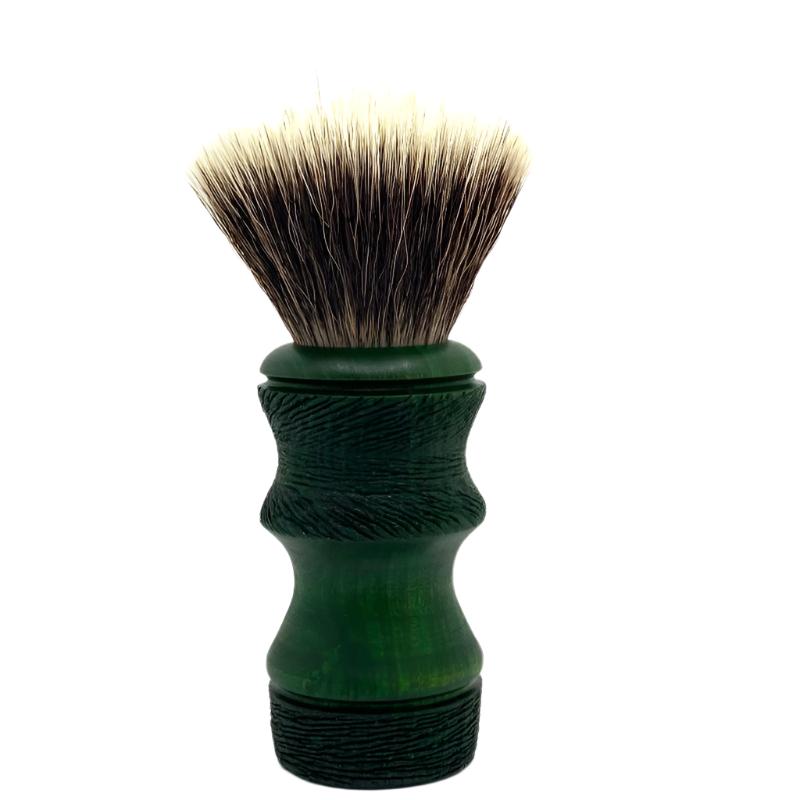 Ritual Shaving - Green Olive Wood w/ Scratch Rustication - 26mm Synthetic G5C Knot