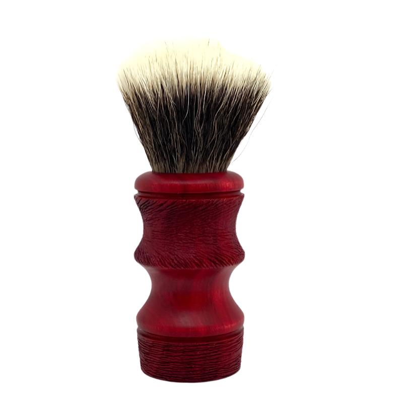 Ritual Shaving - Red Olive Wood w/ Scratch Rustication - 26mm Synthetic G5C Knot