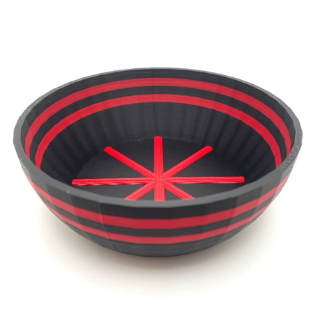 TRC - Unbreakable Lather Bowl - Black & Matte Red Stripes