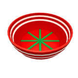 TRC - Unbreakable  Lather Bowl - Brilliant Red with White & Green