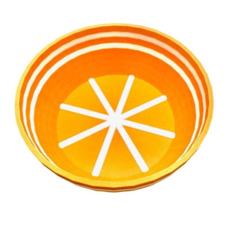 TRC Unbreakable Lather Bowl Orange with White Stripes