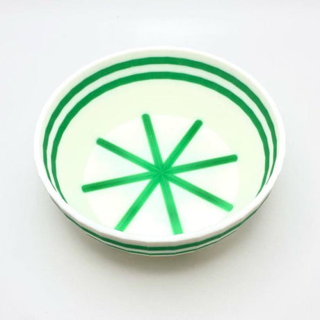 TRC - Unbreakable Lather Bowl - White with Kelly Green Stripes