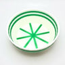 TRC Unbreakable Lather Bowl White with Kelly Green Stripes