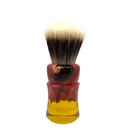 Turning By Tanz - 26mm Tanchurian V4 Knot - Custom Shave Brush - Red/Yellow Hybrid