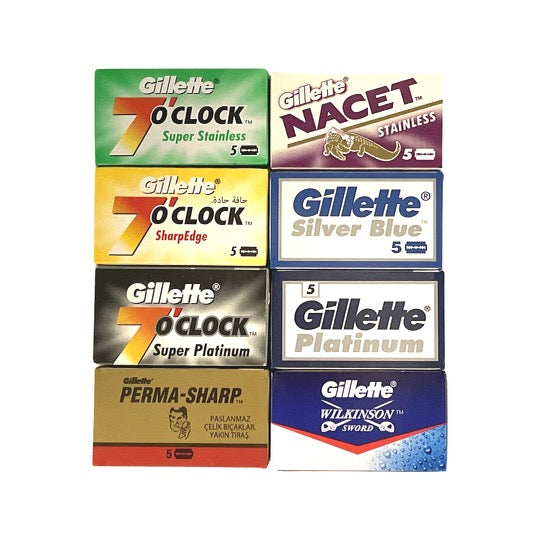 Gillette Double Edge Razor Blade Sample Pack - 40 Gillette Blades