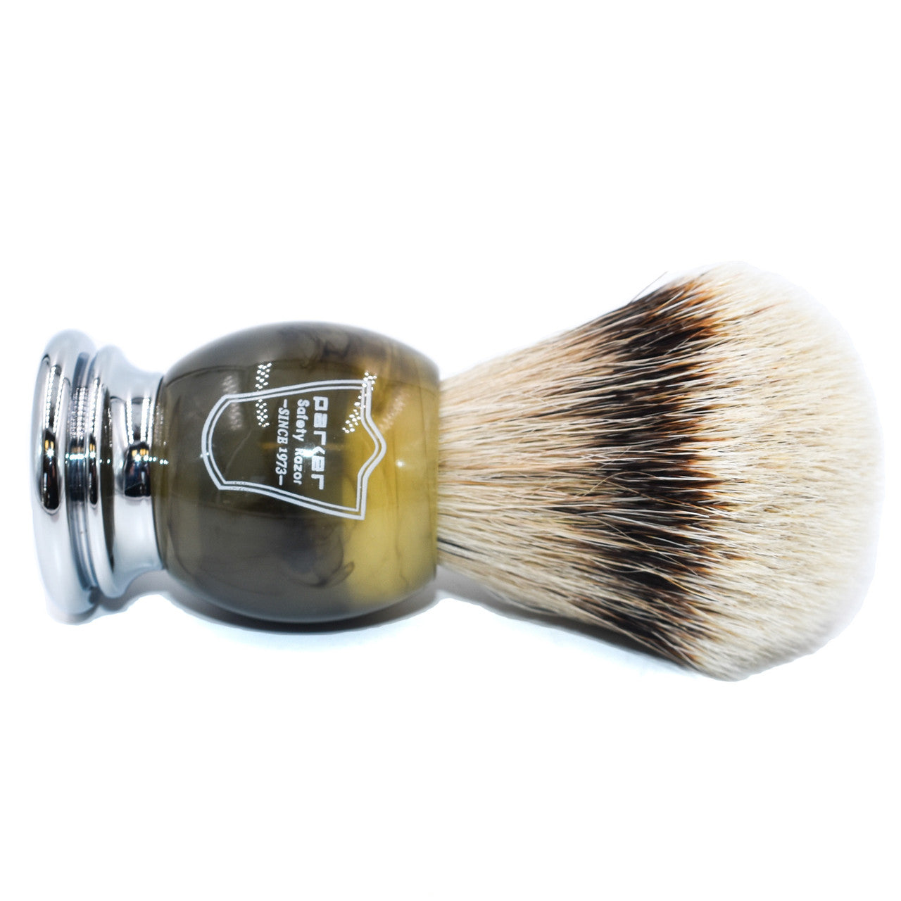 Five Pieces Shaving Set with Silver Tip Badger Hair Brush ,DE Safety Razor with Blade,Dual Stand + Soap & Bowl. Made In Resin outlet Handle.