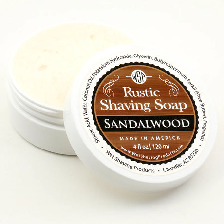 Wet Shaving Products - Sandalwood - Rustic Shaving Soap - 4 Fl oz