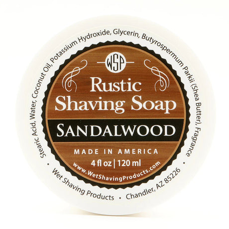 Wet Shaving Products - Sandalwood - Rustic Shaving Soap - 4 Fl oz