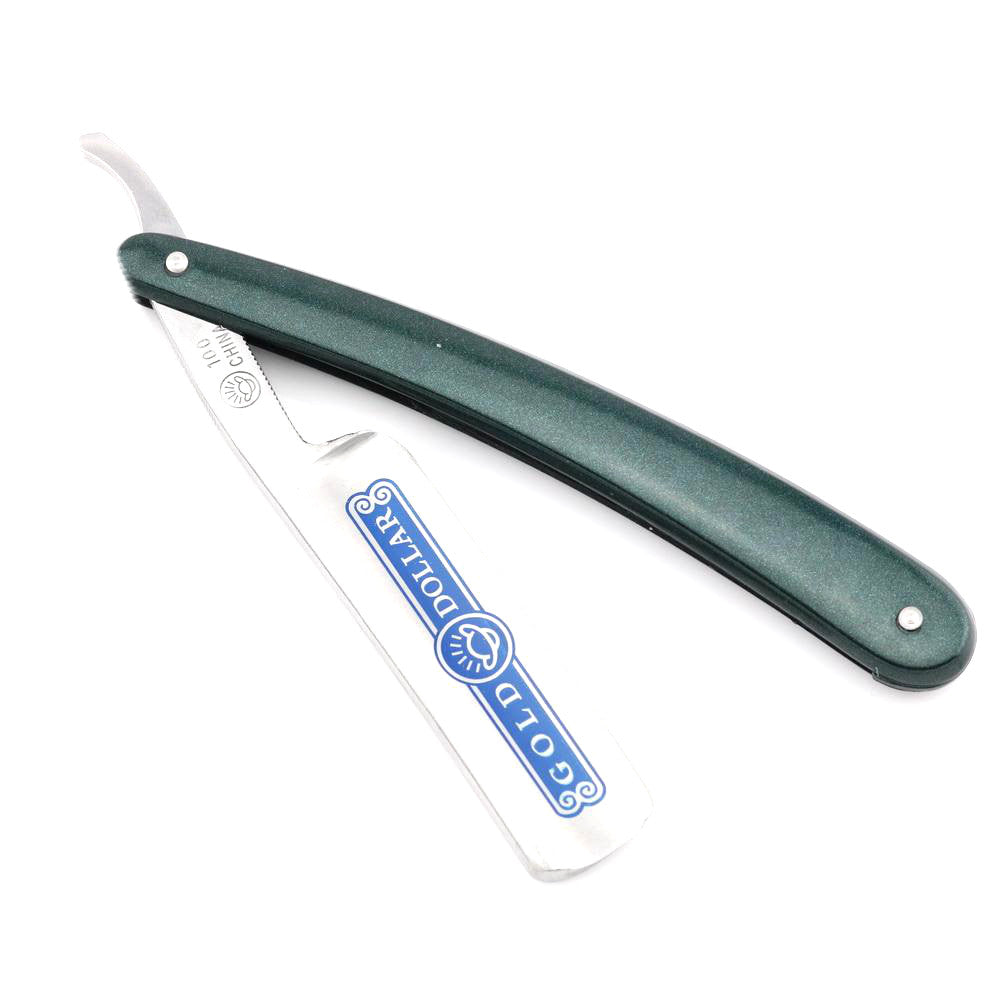 Gold Dollar - 100 Stainless Steel Straight Razor - 6/8 Blade - Shave Ready -