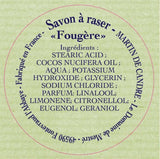 Martin de Candre Fougère Shaving Soap 200g (Fern) - Artisan Soap & 100% Vegan  Description Martin de Candre LIMITED EDITION Fougère Shaving Soap Le Savon à raser en Edition Limitée Fougère - Limited Edition Fougere Shaving Soap by Martin de Candre of France. This premium, luxury, handmade soap has added cologne made from twelve essential oils. 